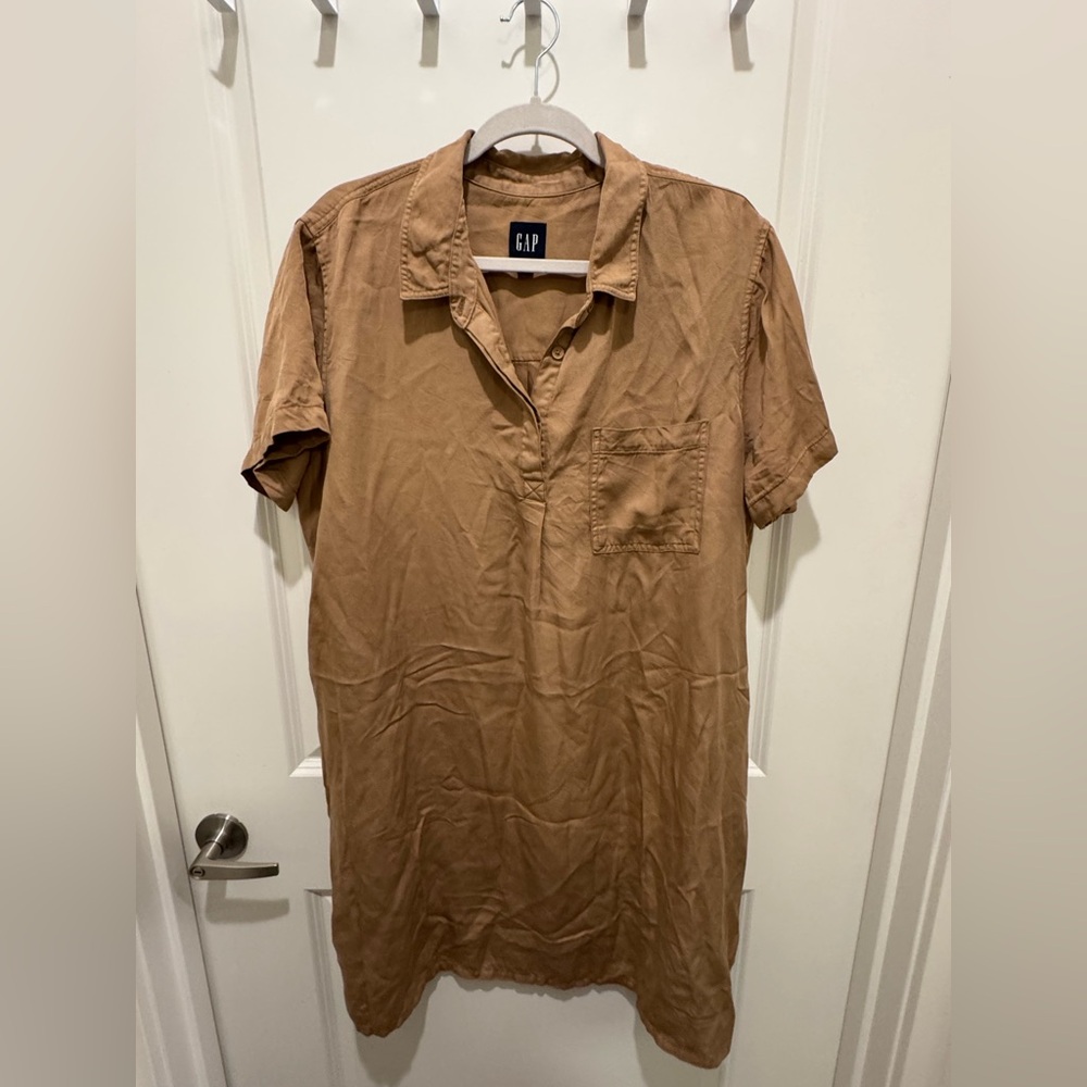 GAP Women's Casual Tan Button Down Dress